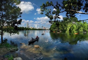 Lady Bird Lake and the Austin skyline