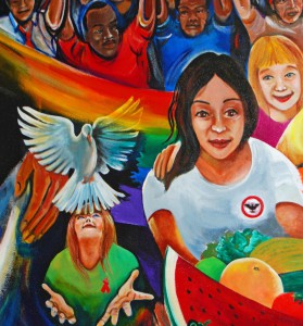 Mural at the School of Social Work by Raul Valdez, 1996