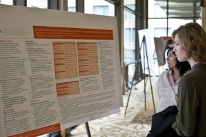 Students and research poster